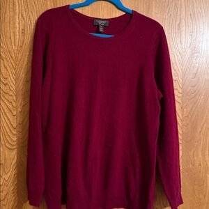 Charter Club Luxury Cashmere Sweater in Rich burgundy, crew neck, like new. 2X